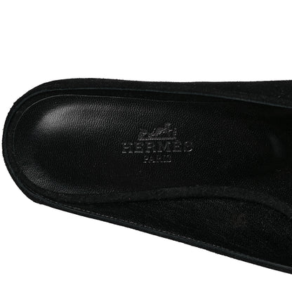 Hermes Velvet Goatskin Womens Roxane Mules 35 Multicolor Black 7 of 9