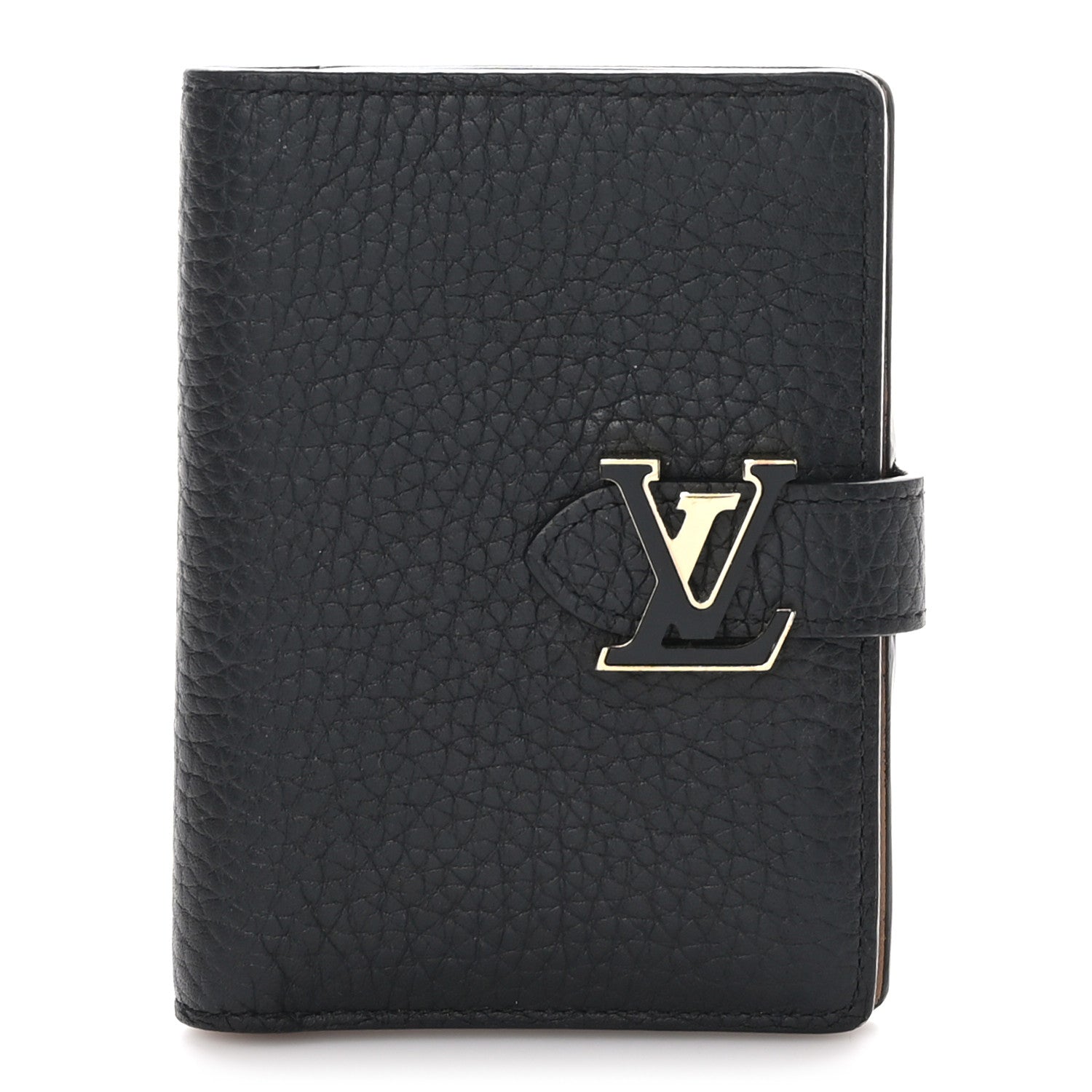 Louis Vuitton Taurillon Capucines Vertical Compact Wallet Black 1 of 7