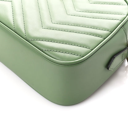 Gucci Calfskin Matelasse Chevron Small GG Marmont Chain Shoulder Bag Salamander Green 10 of 10