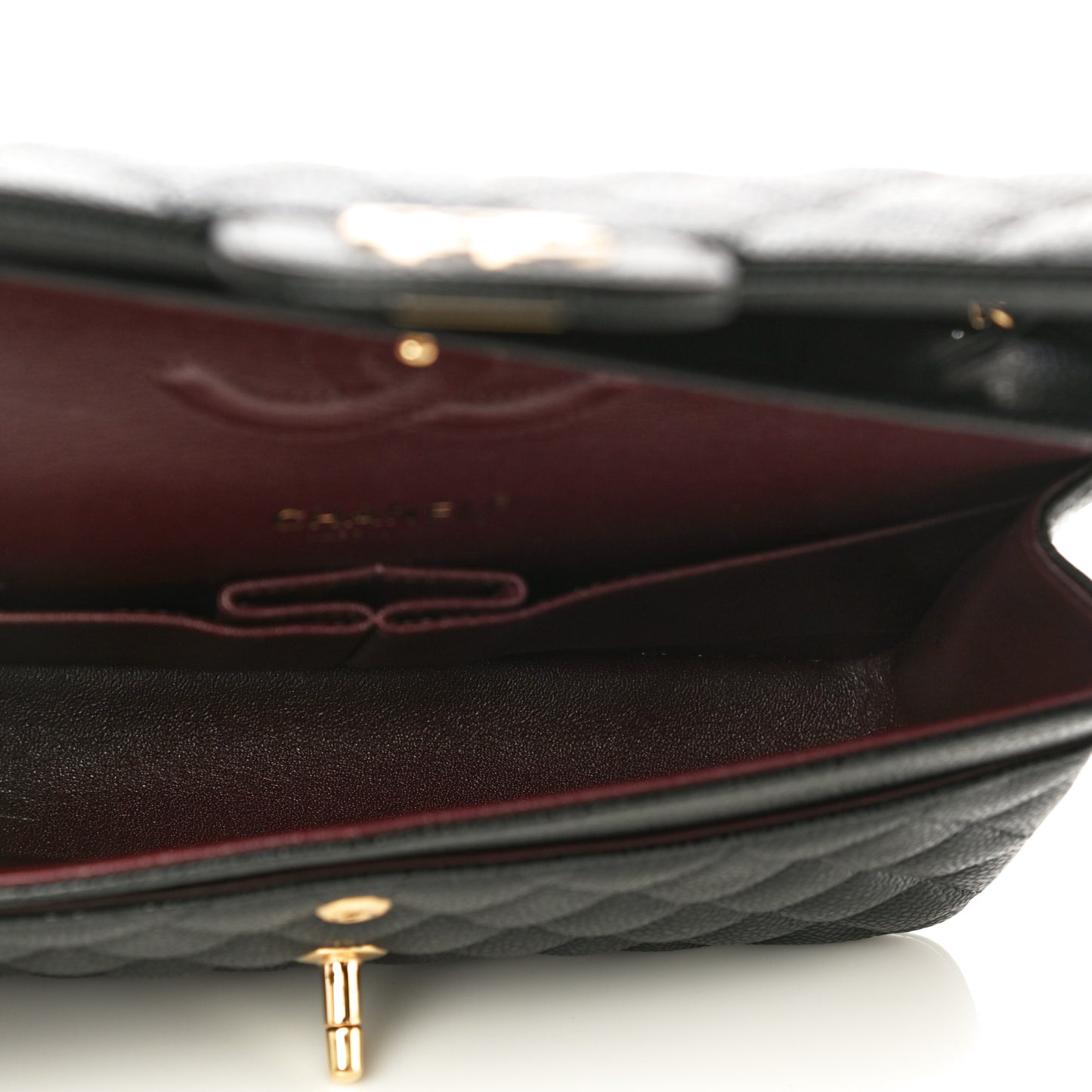 Caviar Quilted Medium Double Flap Black