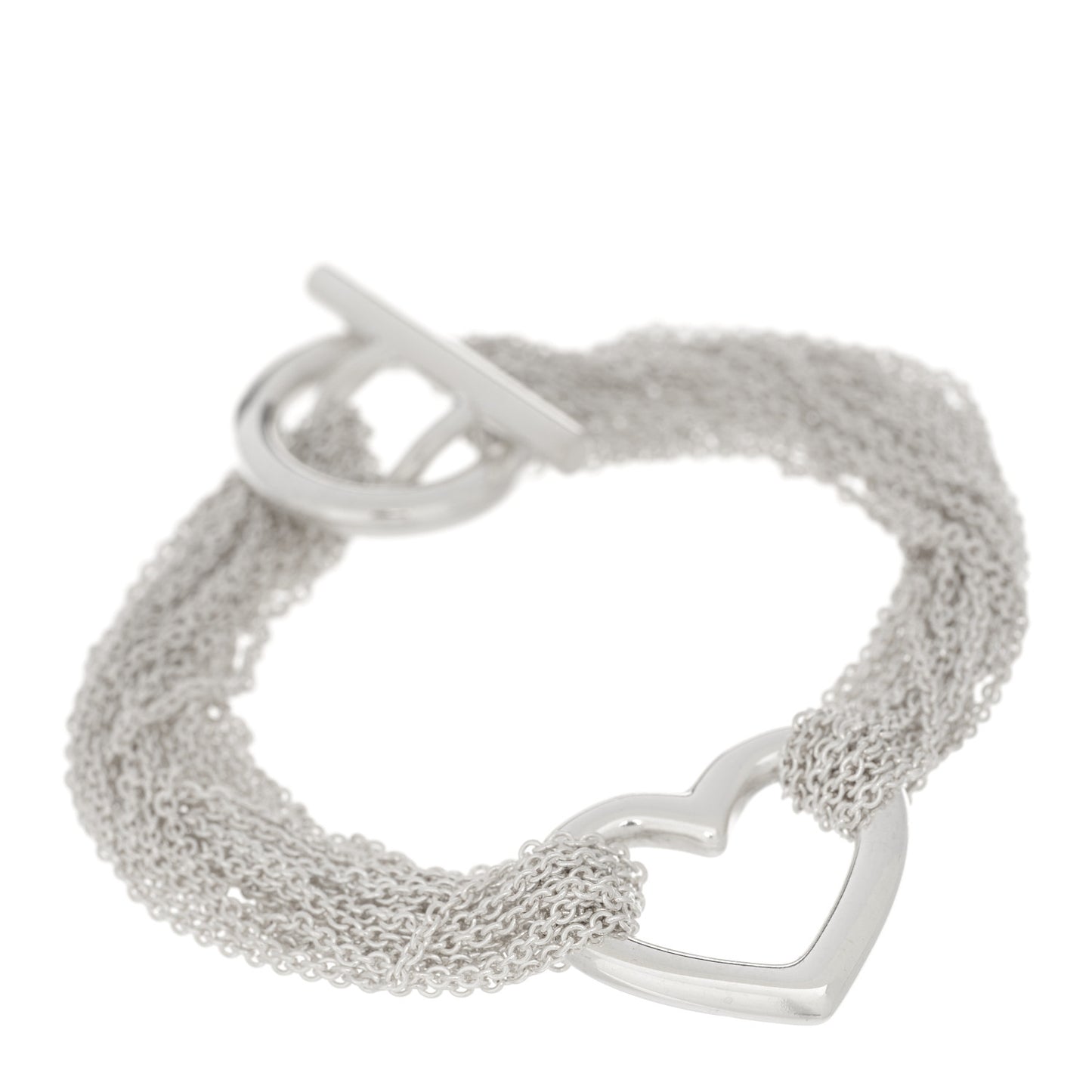 Sterling Silver Heart Mesh Bracelet
