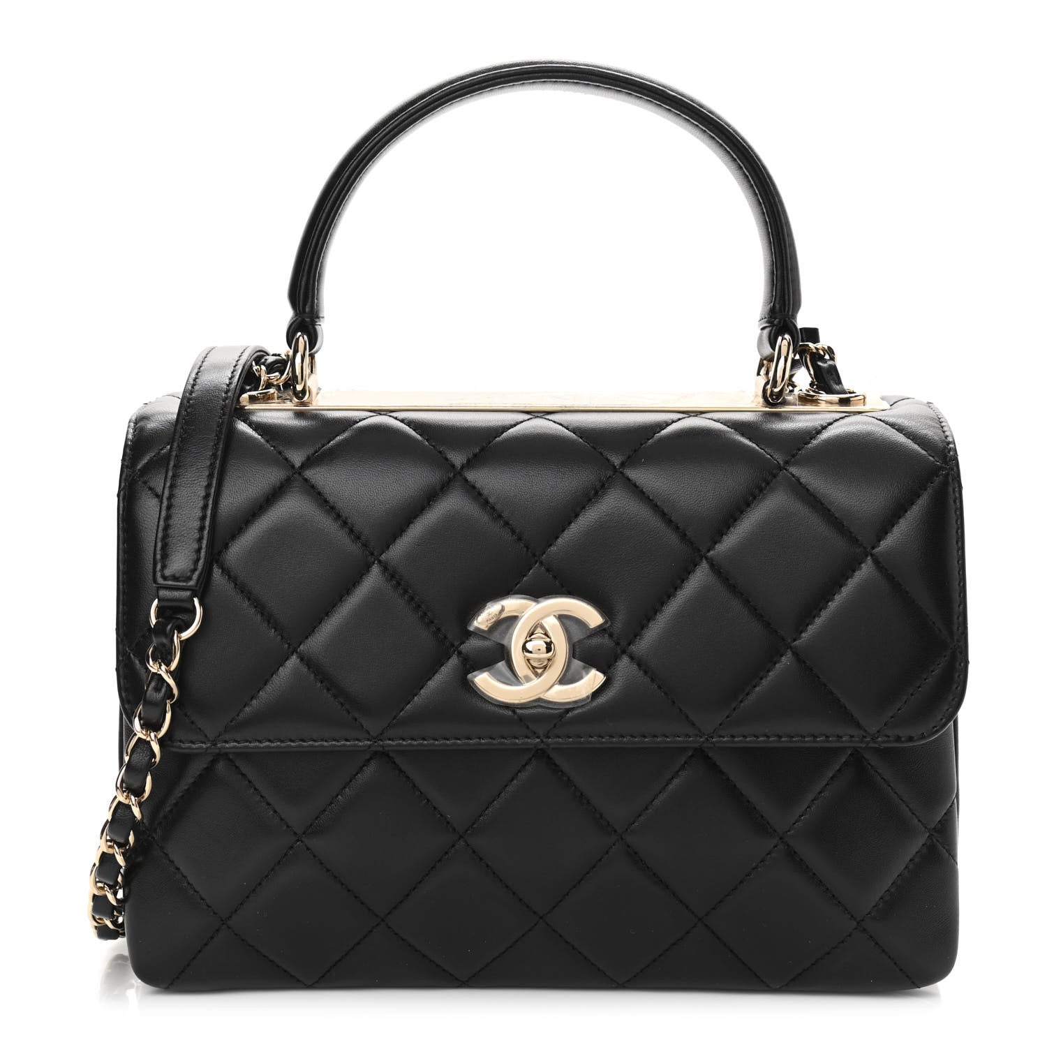 Chanel Lambskin Quilted Small Trendy CC Dual Handle Flap Bag Black 1 of 11