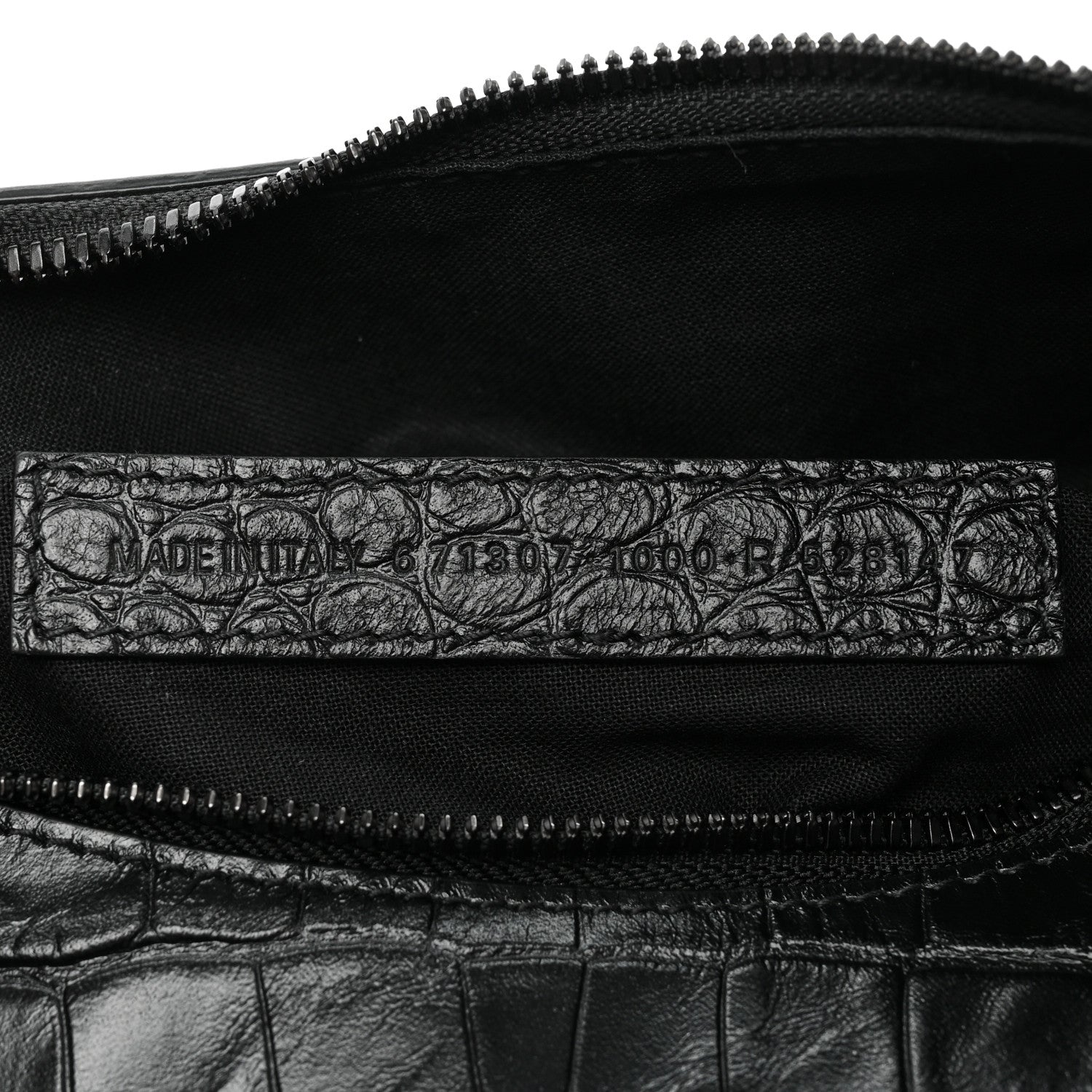 Balenciaga Extra Supple Calfskin Crocodile Embossed Monochrome Small Le Cagole Shoulder Bag Black 7 of 10