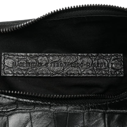 Balenciaga Extra Supple Calfskin Crocodile Embossed Monochrome Small Le Cagole Shoulder Bag Black 7 of 10