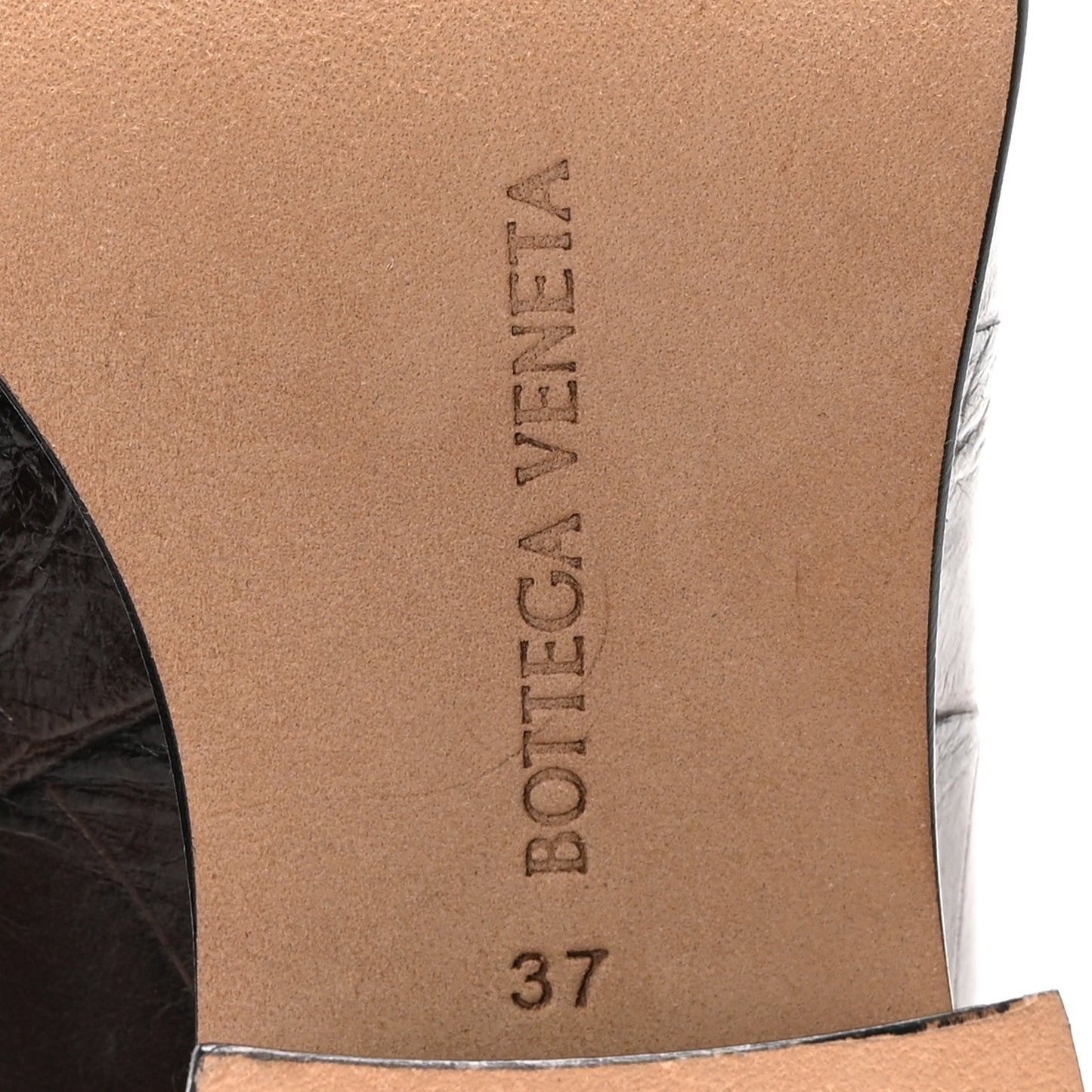 Calfskin Alligator Embossed Mules 37 Fondant