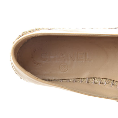 Chanel Lambskin CC Espadrilles 37 Beige Black 9 of 13