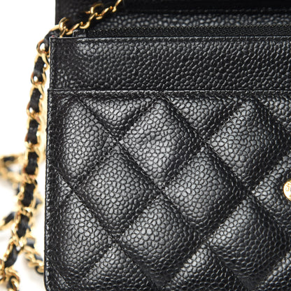 Chanel Caviar Quilted Wallet On Chain WOC Black 12 of 13