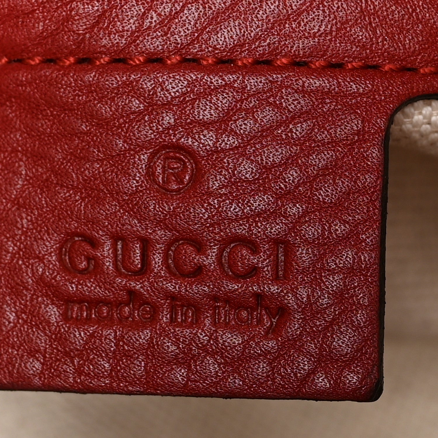 Gucci Pebbled Calfskin Medium Bamboo Shopper Tote Red 7 of 14