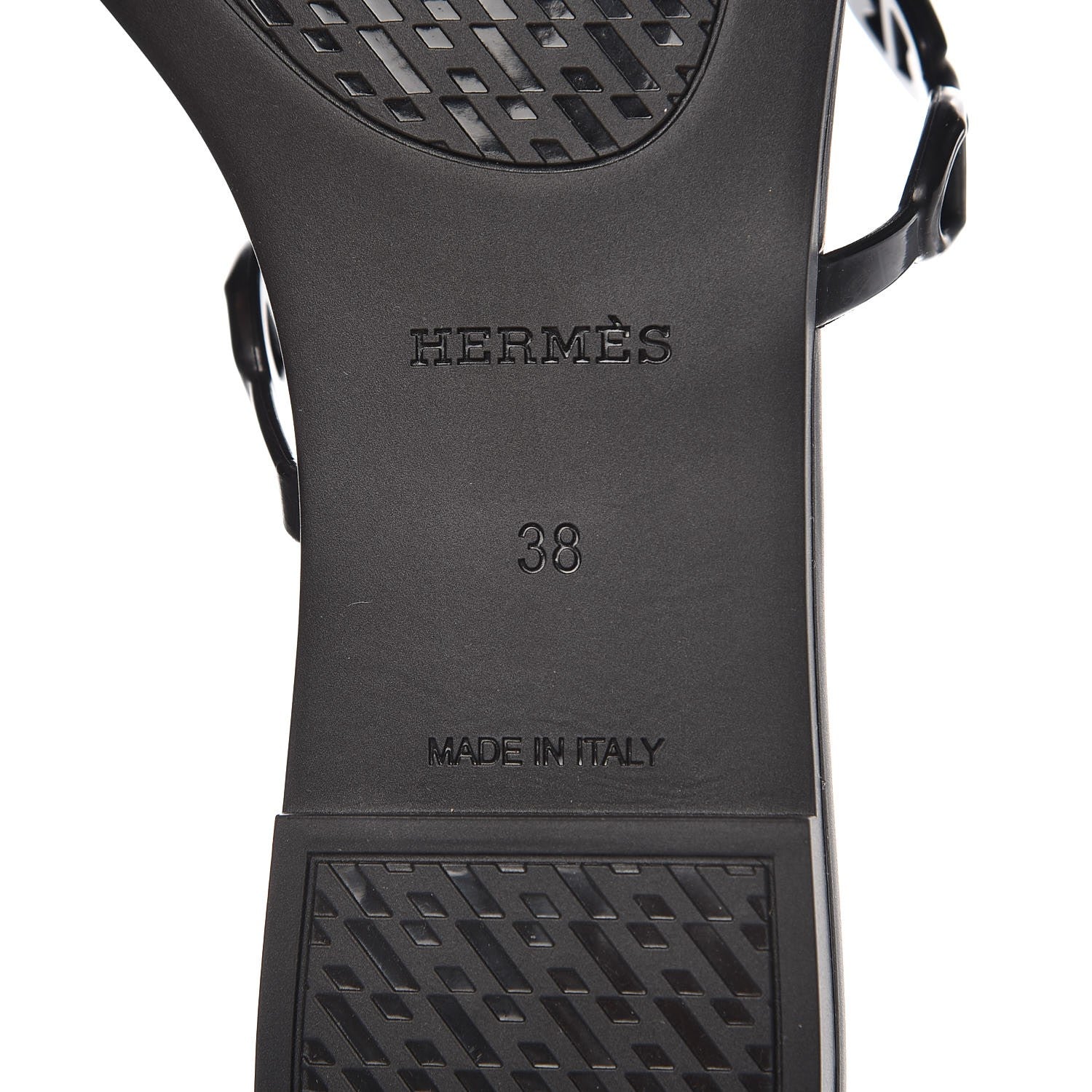 Hermes Rubber Chaine d'Ancre Rivage Sandals 38 Black 6 of 7