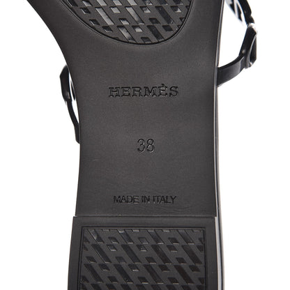 Hermes Rubber Chaine d'Ancre Rivage Sandals 38 Black 6 of 7