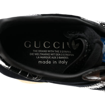 Gucci X ADIDAS Velvet Crocodile Embossed Gazelle Wedge Sneakers 36.5 Black 7 of 7