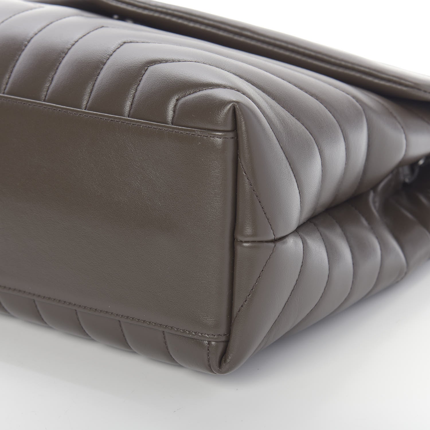 Saint Laurent Calfskin Y Quilted Monogram Medium Loulou Chain Satchel Earth 7 of 10