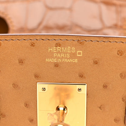 Hermes Ostrich Shiny Alligator Birkin Touch 30 Saffron 6 of 12