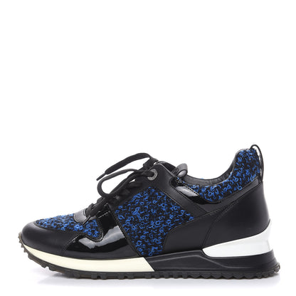 Louis Vuitton Calfskin Tweed Run Away Sneakers 37.5 Blue 1 of 10