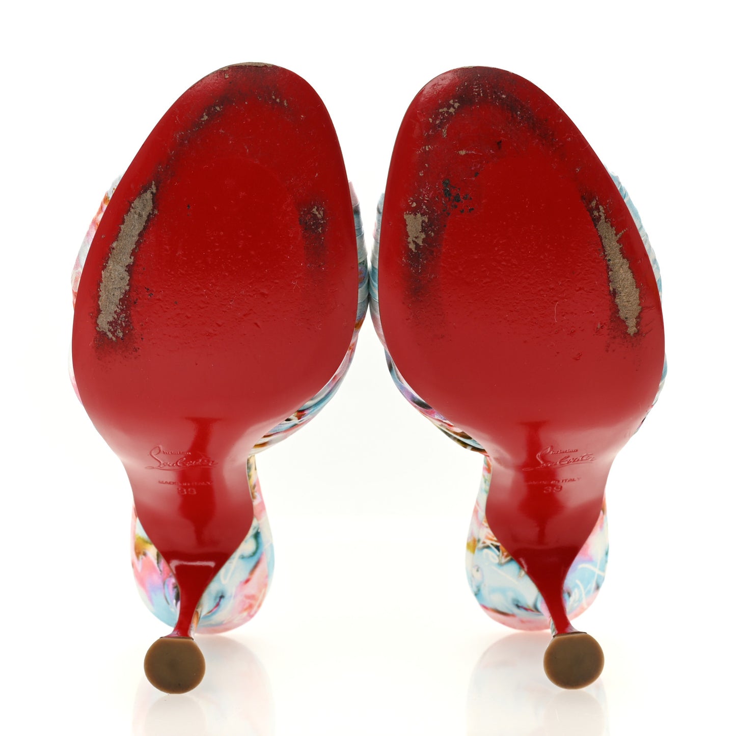 Crepe Satin Celebration Print Nicol Is Back 85 Slide Sandals 39 Multicolor