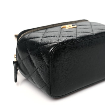 Chanel Shiny Caviar Quilted Pick Me Up Vanity Case Black 9 of 10