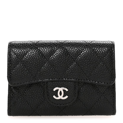 Chanel Caviar Quilted Flap Card Holder Wallet Black 1 of 9