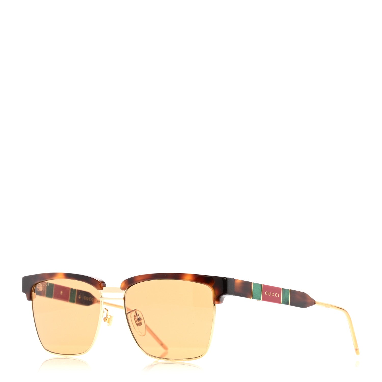 Gucci Squared Aviator GG Sunglasses GG0603S Tortoise 1 of 8