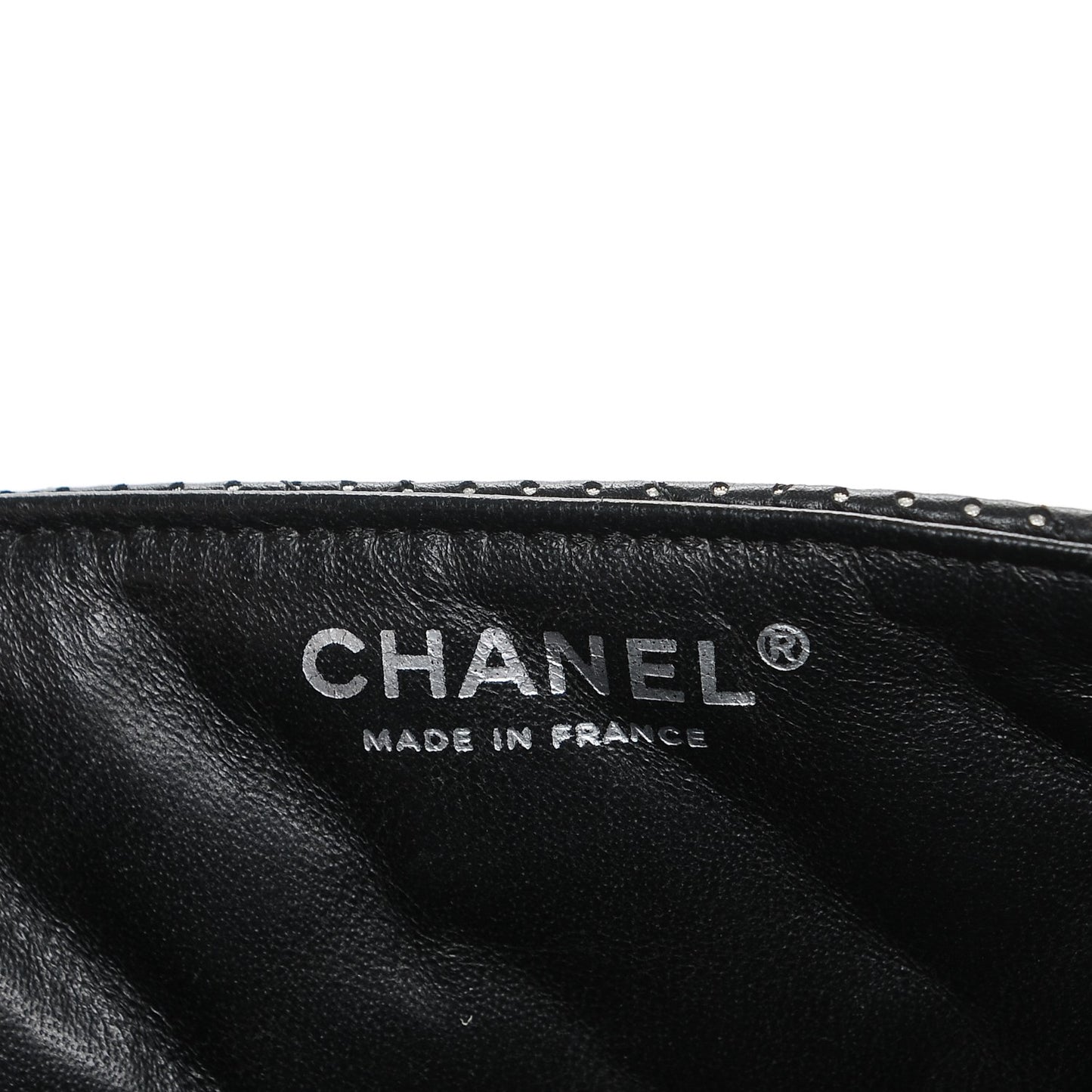 Lambskin Perforated East West Flap Black