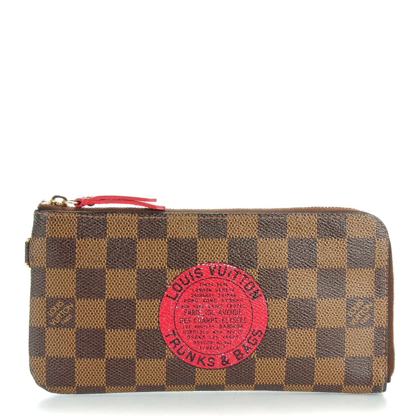 Damier Ebene Complice Trunks and Bags Wallet Red