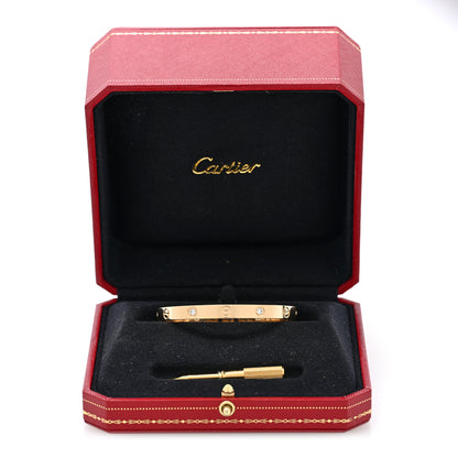 Cartier 18K Yellow Gold 4 Diamond LOVE Bracelet 17 8 of 8