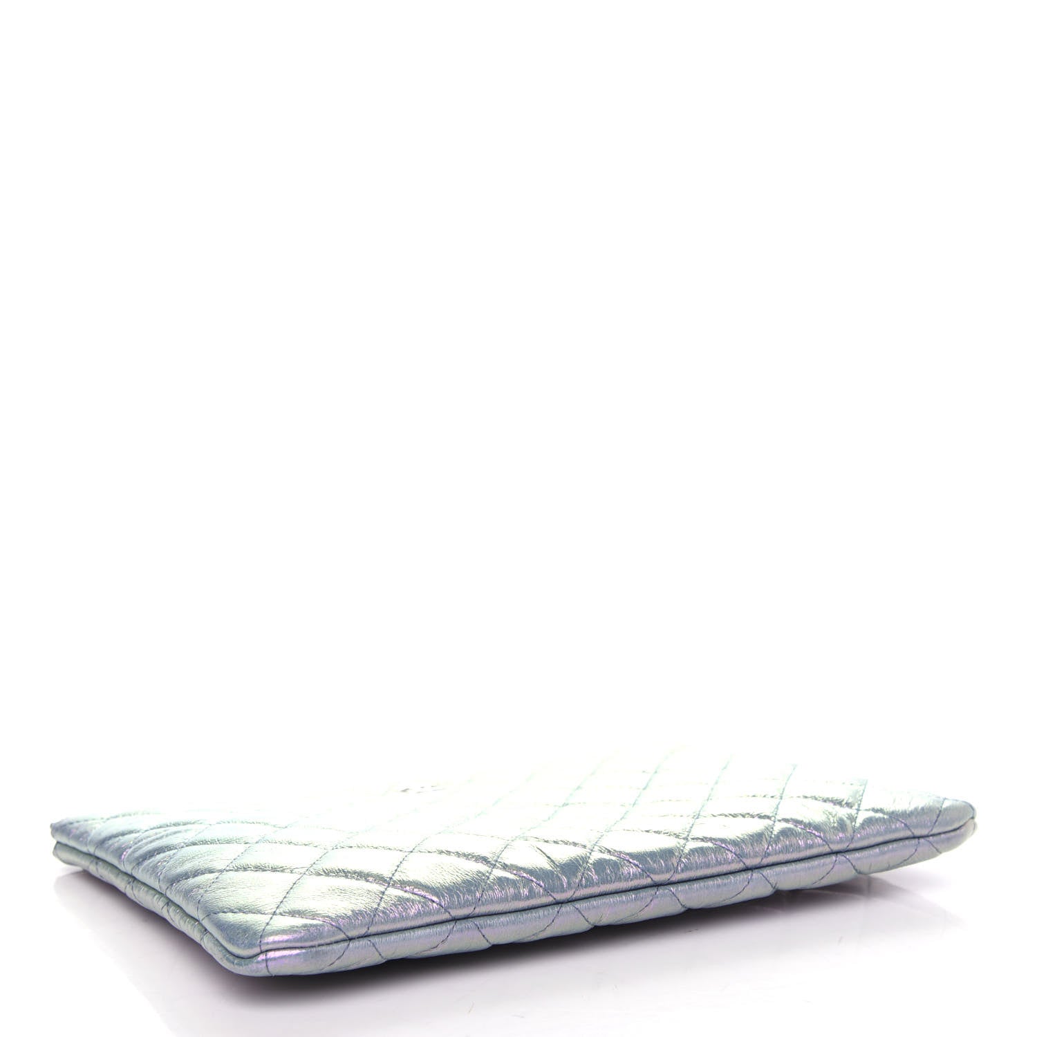 Chanel Iridescent Crumpled Lambskin Medium Cosmetic Case Light Blue 4 of 8