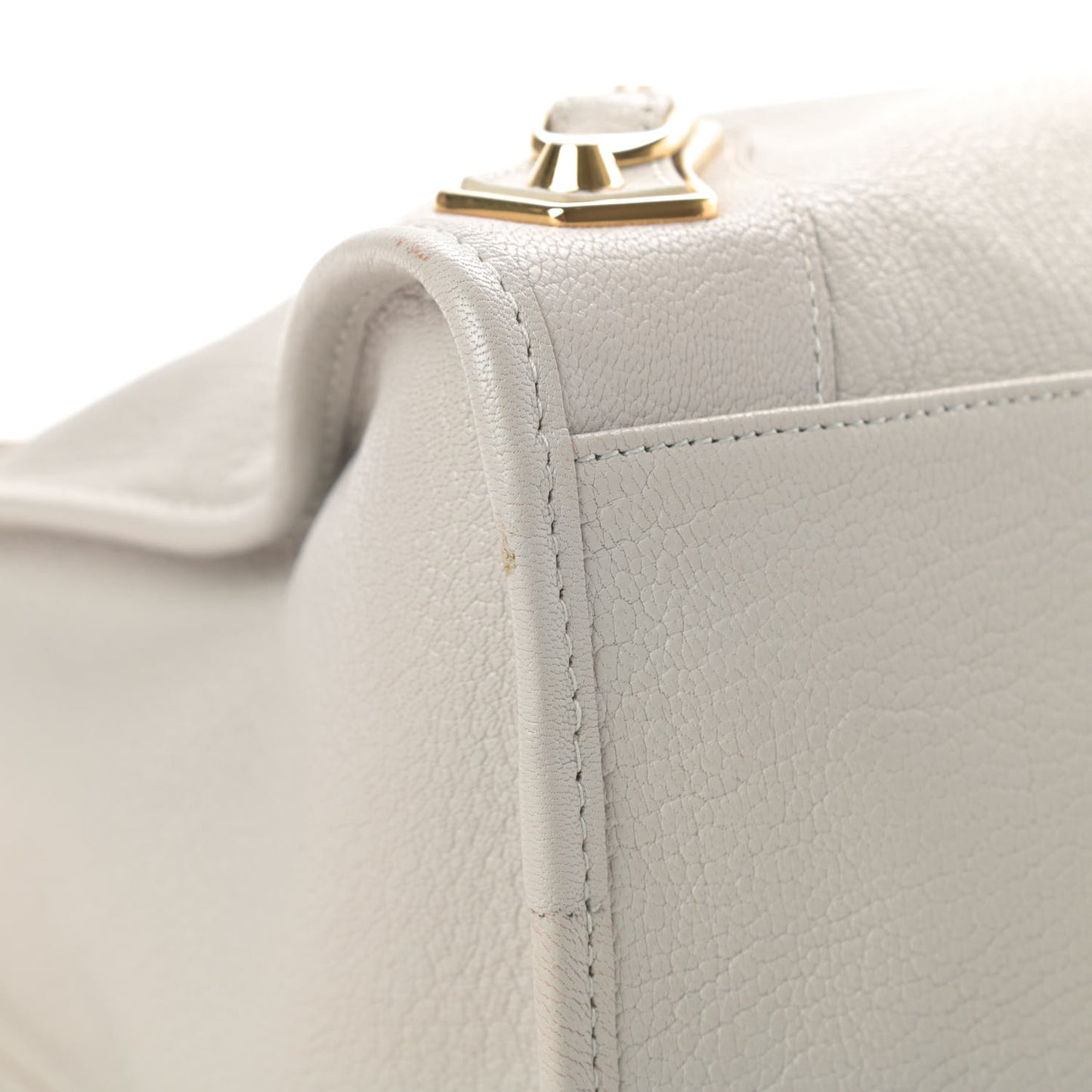 Chevre Gold Metallic Edge Hardware City Gris Nuage