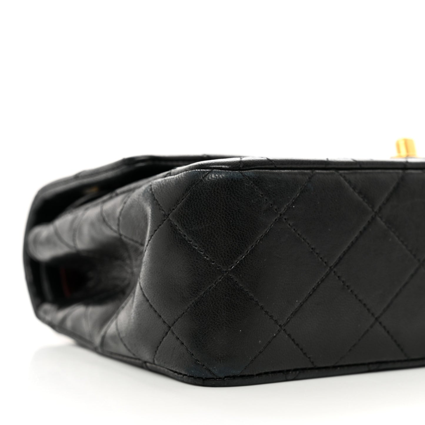 Lambskin Quilted Small Double Flap Black