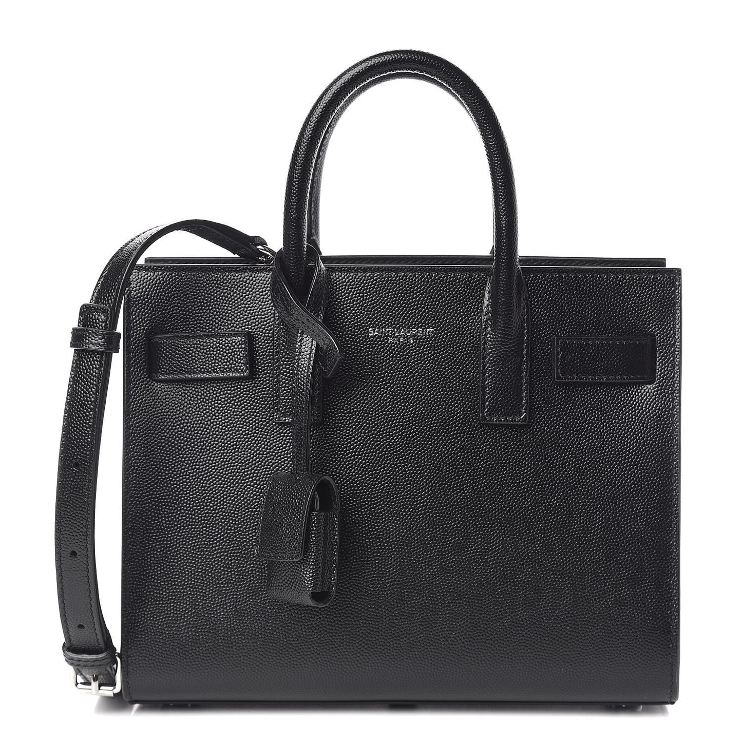 Grained Calfskin Nano Sac De Jour Black