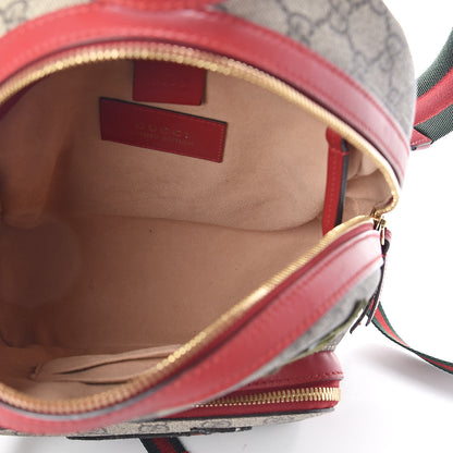 Gucci GG Supreme Monogram Web Kingsnake Heart Embroidered Small Day Backpack Red 5 of 9