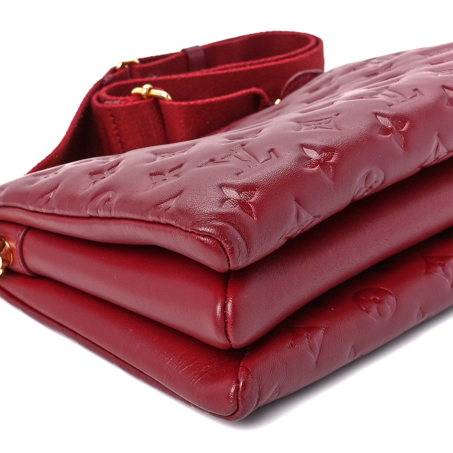 Louis Vuitton Lambskin Embossed Monogram Coussin PM Wine 8 of 9