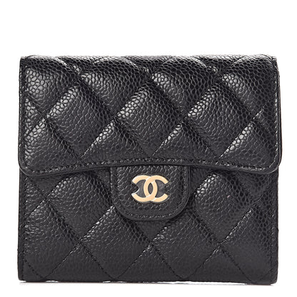 Chanel Caviar Quilted Compact Flap Wallet Black 1 of 9
