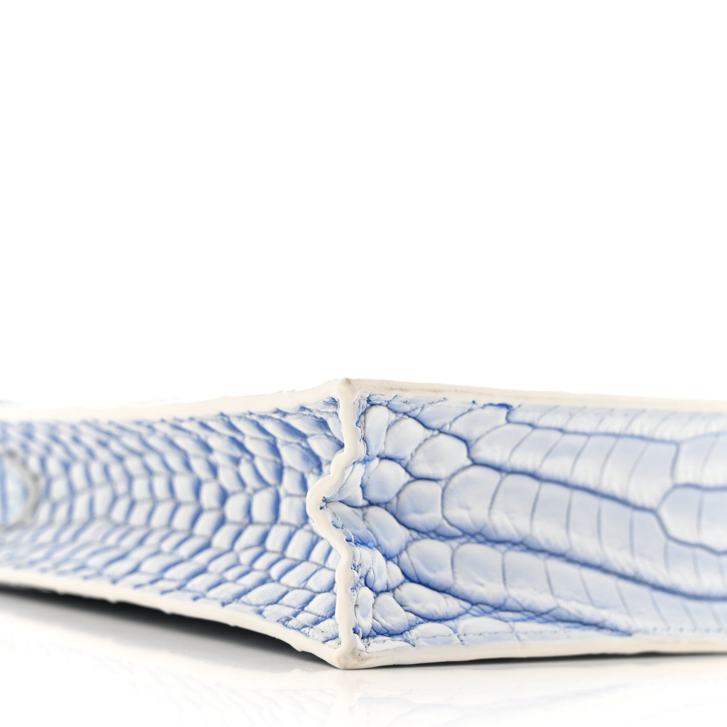 Louis Vuitton Crocodile Niloticus Sac Plat XS Mat Meringue White Blue 8 of 11