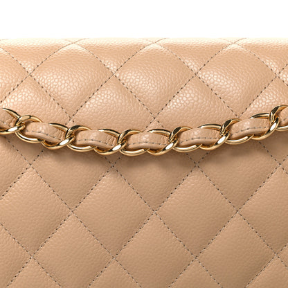 Chanel Caviar Quilted Jumbo Double Flap Beige 8 of 10