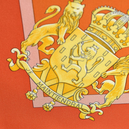 Hermes Silk Harnais De Cour Scarf 90 Orange 6 of 8