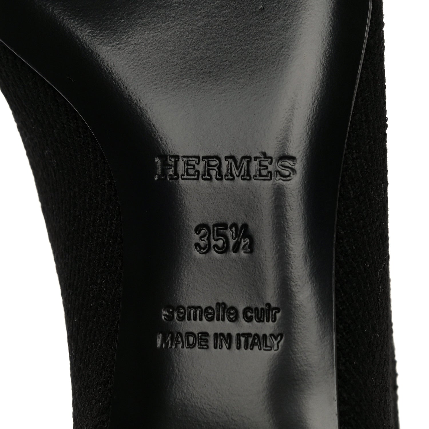Hermes Knit Calfskin Duo Ankle Boots 35.5 Black 7 of 11