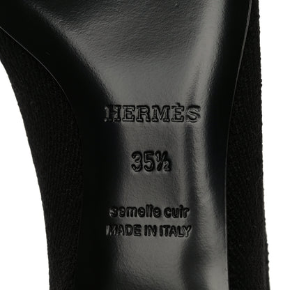 Hermes Knit Calfskin Duo Ankle Boots 35.5 Black 7 of 11