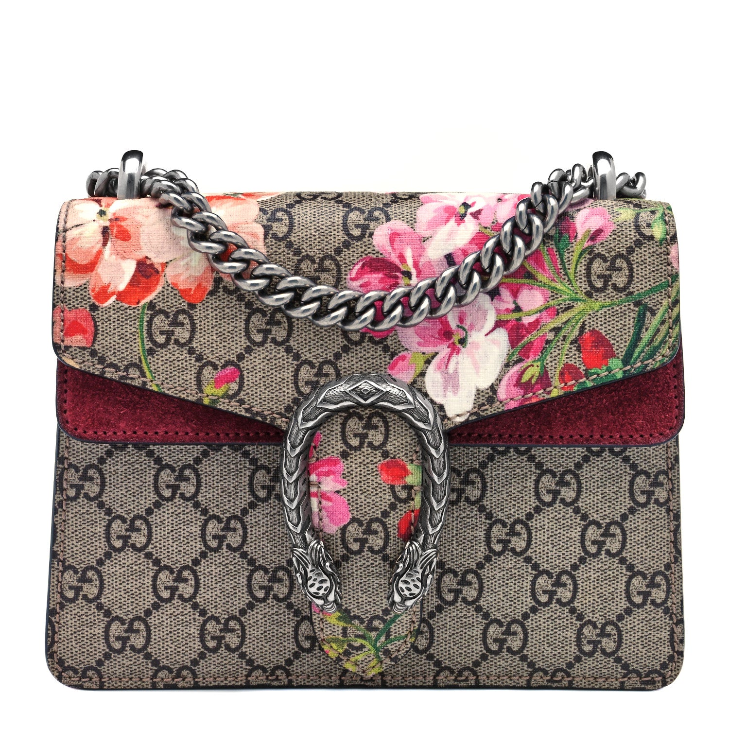 Gucci GG Supreme Monogram Blooms Mini Dionysus Shoulder Bag Beige Multicolor Dry Rose 1 of 9