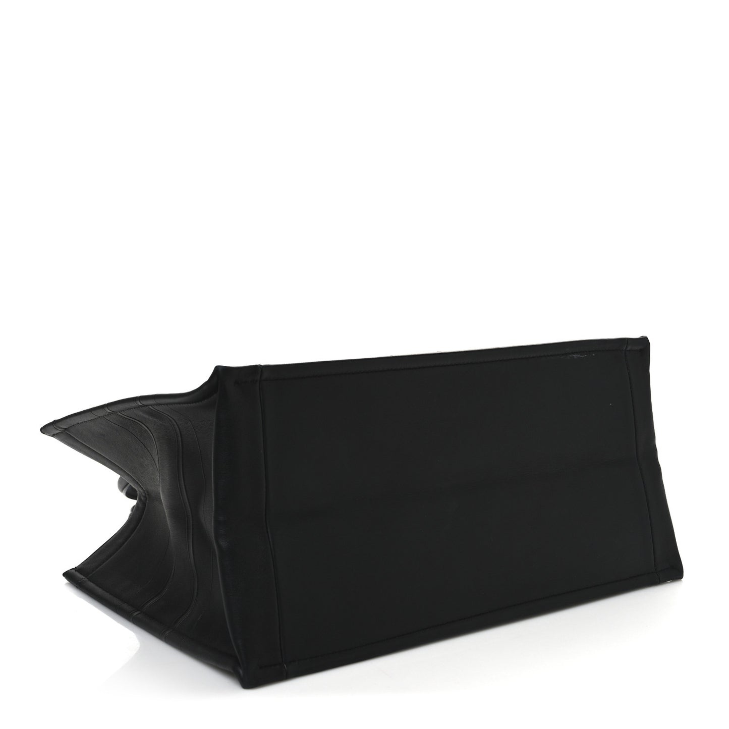 Calfskin Embossed Medium Book Tote Black