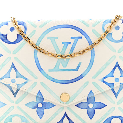 Louis Vuitton Monogram Giant By The Pool 2.0 Felicie Pochette Chain Wallet Lagoon Blue 8 of 13