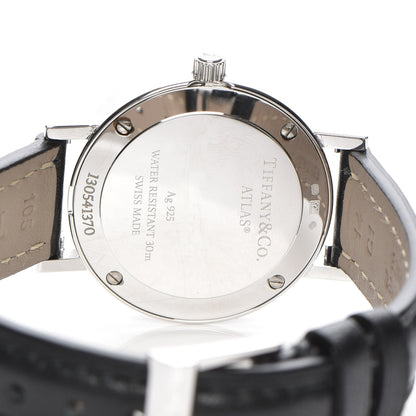 Tiffany Sterling Silver Calfskin 29mm Atlas Quartz Watch Black 10 of 13