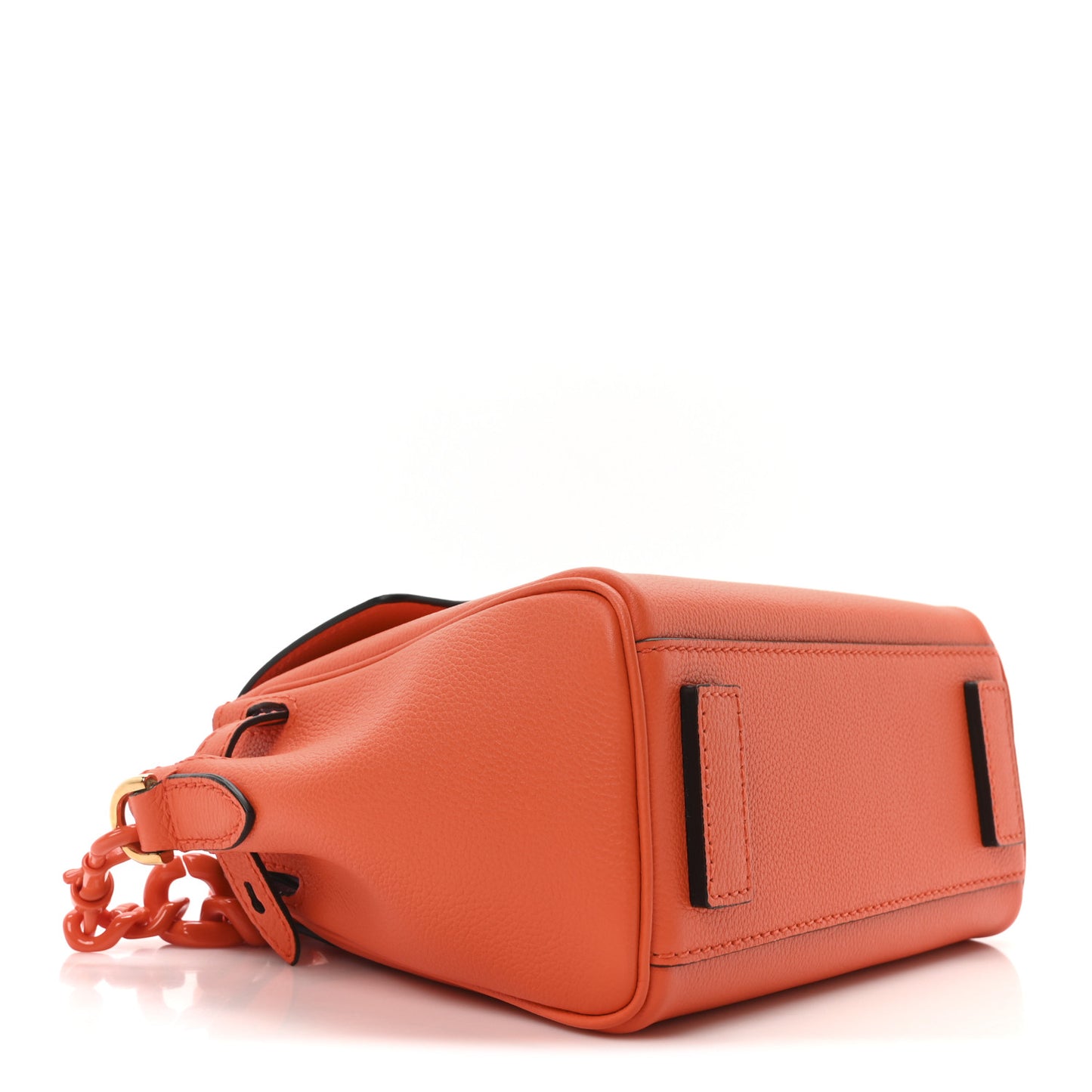 Grained Calfskin Small La Medusa Top Handle Bag Orange