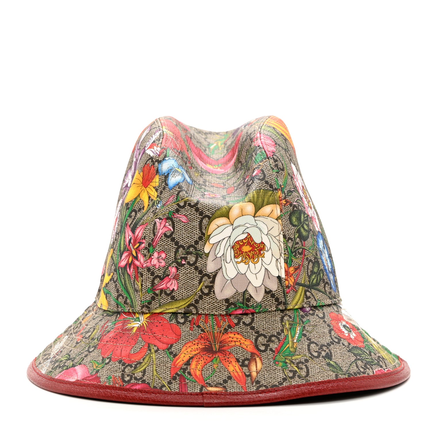 Gucci GG Supreme Monogram Flora Bucket Hat 57 White 5 of 10