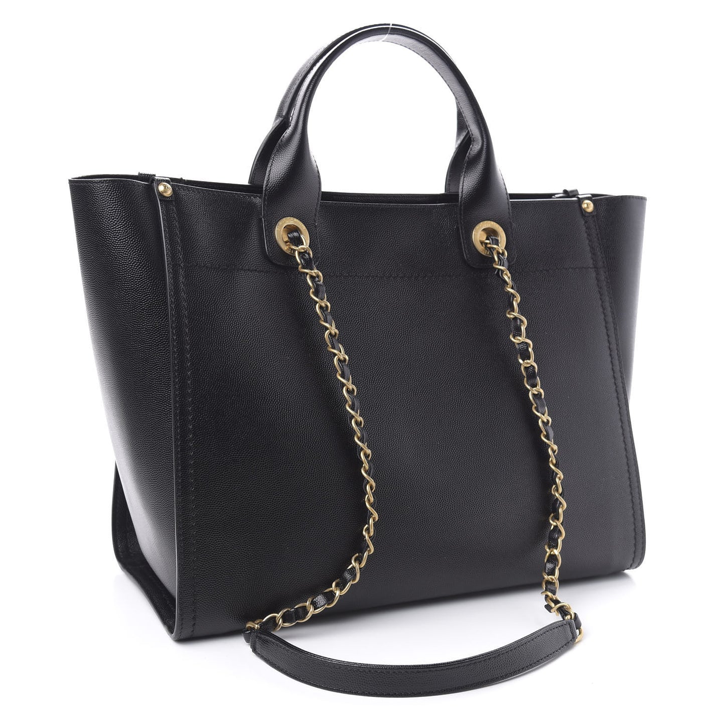Caviar Small Studded Deauville Tote Black