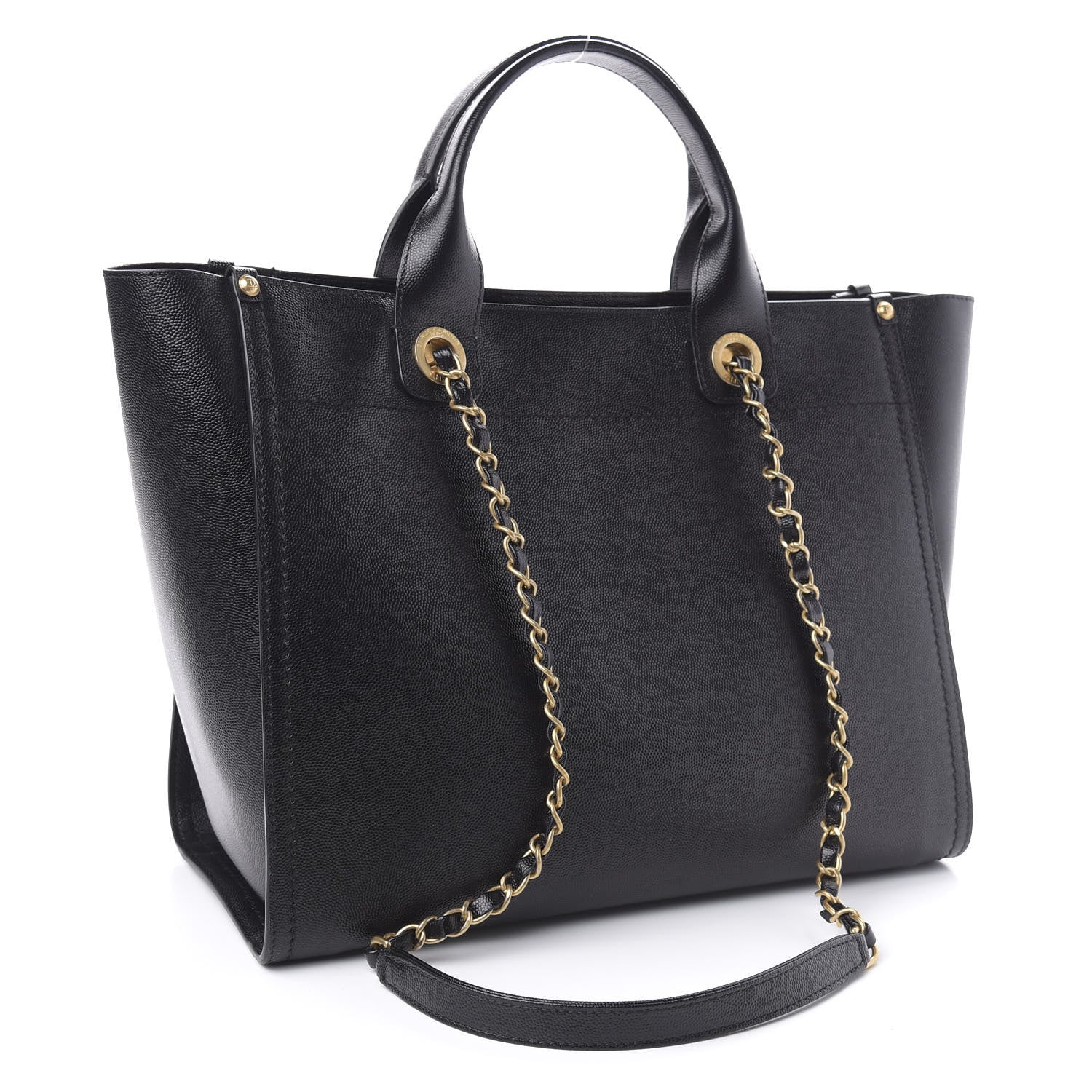 Chanel Caviar Small Studded Deauville Tote Black 3 of 10