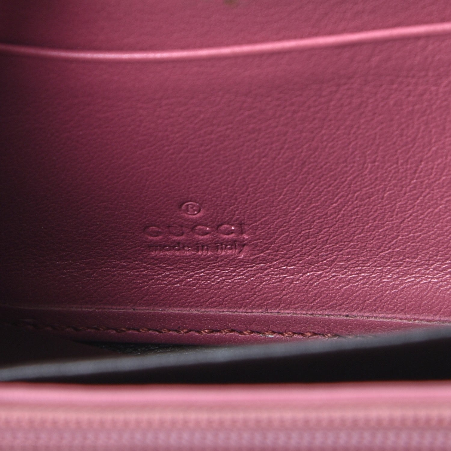 Gucci Monogram Margaux Calfskin Sukey Zip Around Wallet Beige Ebony Vintage Rose 6 of 9