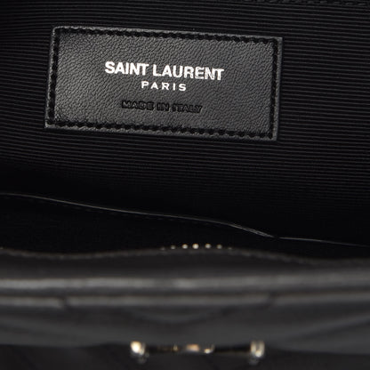 Saint Laurent Sheepskin Matelasse Chevron Large Monogram Shopping Bag Light Coal 8 of 22