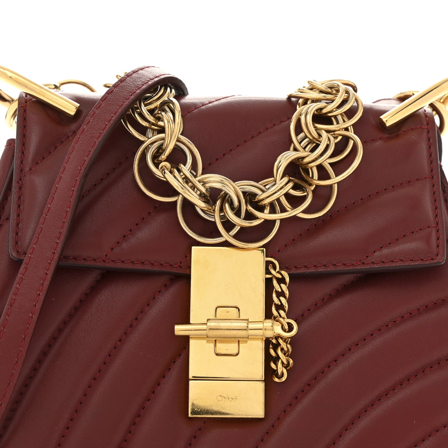 Chloe Calfskin Quilted Mini Drew Bijou Shoulder Bag Dahlia Red 7 of 14
