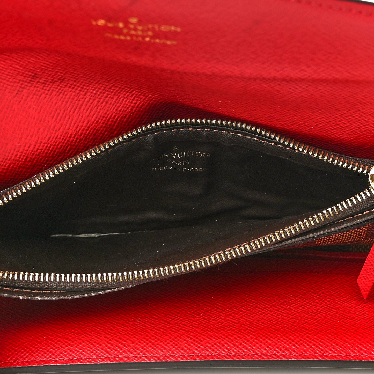 Damier Ebene Josephine Wallet Red
