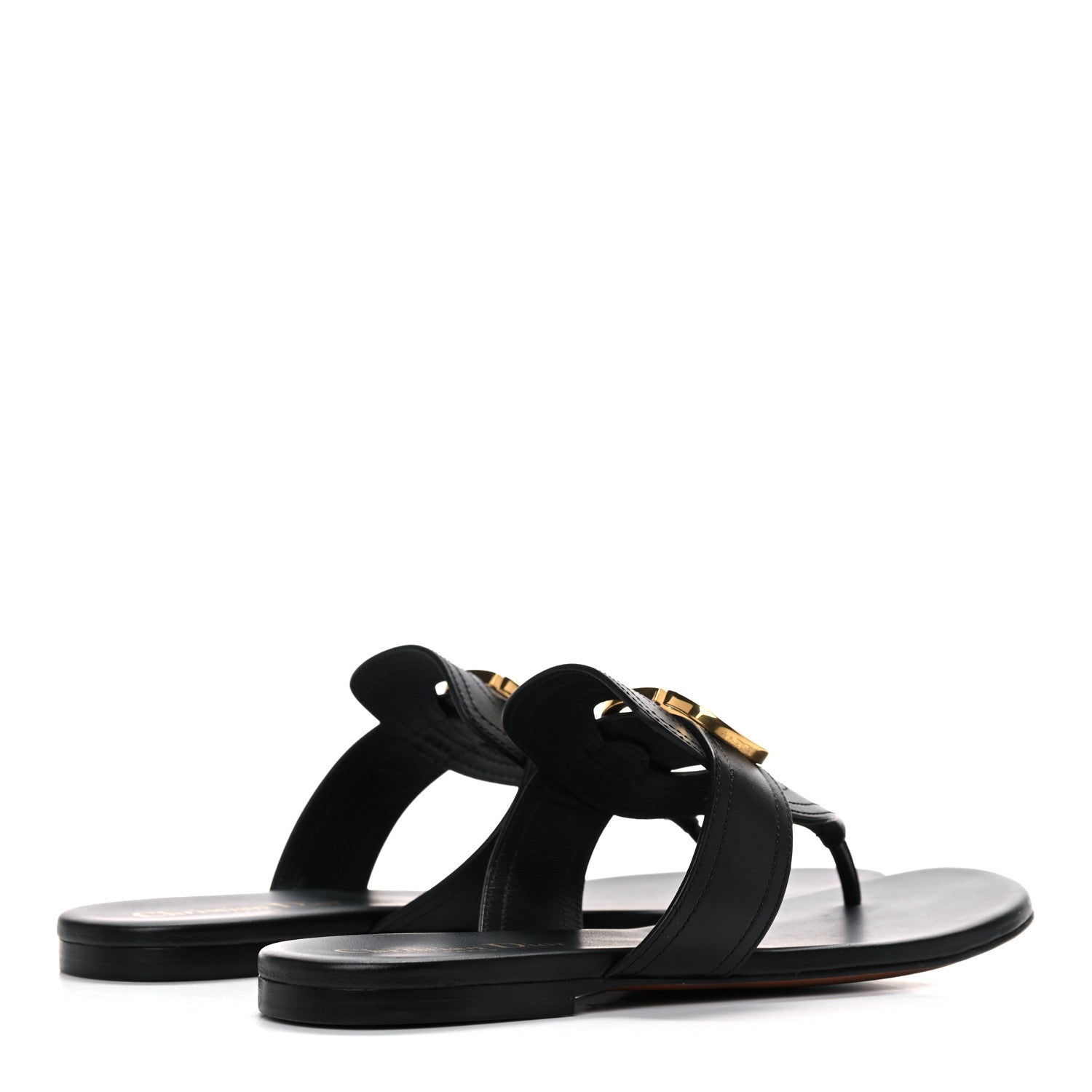 Christian Dior Calfskin 30 Montaigne Thong Sandals 37 Black 4 of 13